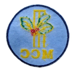 Official Marylebone Cricket Club (MCC) Logo Embroidered Patch (2.64" Round)-Back Side