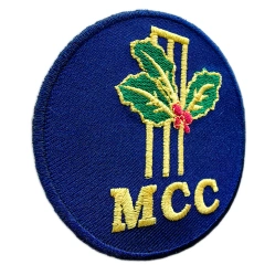 Official Marylebone Cricket Club (MCC) Logo Embroidered Patch (2.64" Round)-Left Side