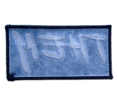 THEM Logo White on Black Embroidered Patch (3.5" W x 1.8" T)-Back Side