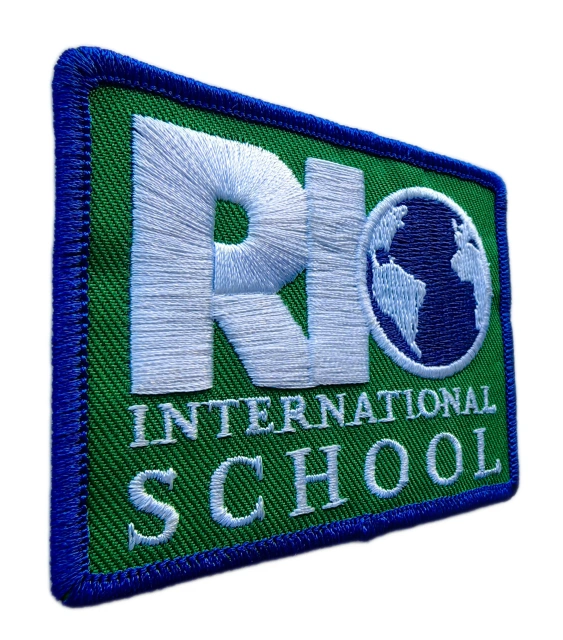Official Rio International School (RIS) Logo Embroidered Patch (3.15" W x 2.68" T)-Left Side