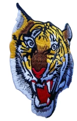 Large Roaring Tiger Head Embroidered Patch (3.8" x 5.1")-Left Side