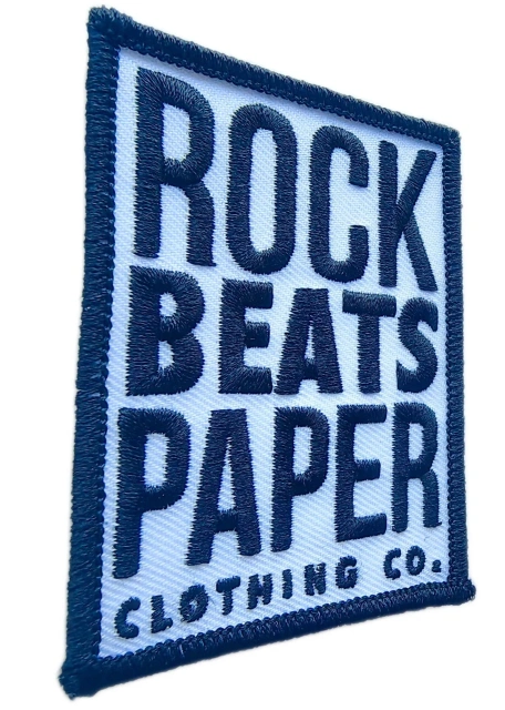 "Rock Beats Paper Clothing Co." Embroidered Patch (2" x 2.76")-Left Side