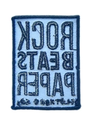 "Rock Beats Paper Clothing Co." Embroidered Patch (2" x 2.76")-Back Side