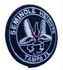 Seminole Heights Tampa FL Alligator Logo Embroidered Patch-Left Side