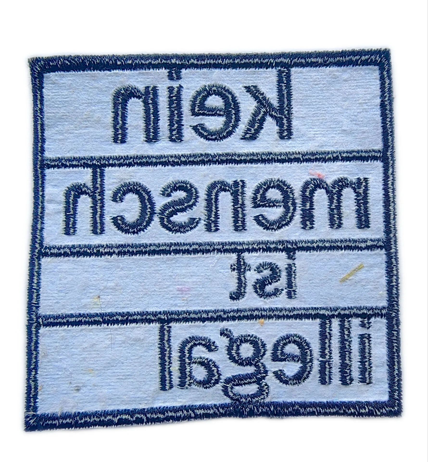 "Kein Mensch ist illegal" Anti-Racism Human Rights Patch-Back Side