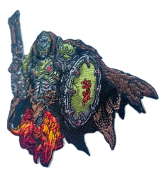 Doom Slayer (Doomguy) Action Pose Embroidered Video Game Patch-Right Side