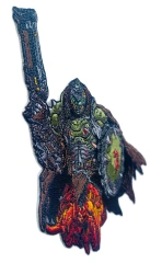 Doom Slayer (Doomguy) Action Pose Embroidered Video Game Patch-Left Side