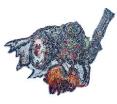 Doom Slayer (Doomguy) Action Pose Embroidered Video Game Patch-Back Side