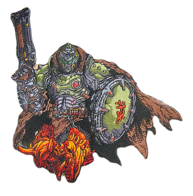 Doom Slayer (Doomguy) Action Pose Embroidered Video Game Patch-Front Side