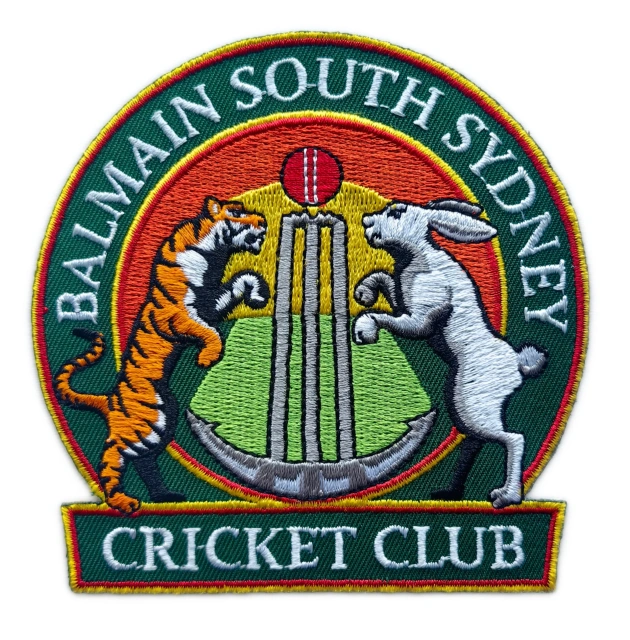 Balmain South Sydney Cricket Club Embroidered Patch (3.8" W x 3.9" H)-Front Side