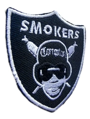 "Smokers" Compton Hip-Hop Parody Logo Embroidered Patch (2.2" W x 2.3" H)-Left Side