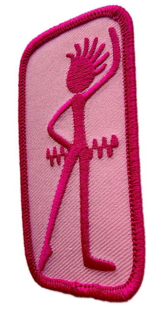 Vintage Girl Guiding Brownie Sprite Six Emblem Embroidered Patch (1.6" W x 3" H) - Pink Variation-Right Side