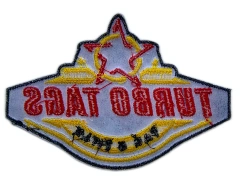 Turbo Tags Tag & Title Services Business Logo Embroidered Patch (4.5" W x 3.1" H)-Back Side