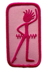 Vintage Girl Guiding Brownie Sprite Six Emblem Embroidered Patch (1.6" W x 3" H) - Pink Variation-Front Side