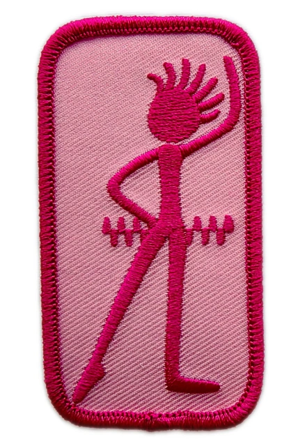 Vintage Girl Guiding Brownie Sprite Six Emblem Embroidered Patch (1.6" W x 3" H) - Pink Variation-Front Side