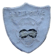 "Smokers" Compton Hip-Hop Parody Logo Embroidered Patch (2.2" W x 2.3" H)-Back Side