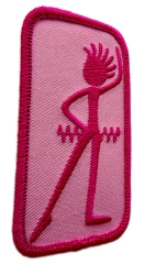 Vintage Girl Guiding Brownie Sprite Six Emblem Embroidered Patch (1.6" W x 3" H) - Pink Variation-Left Side
