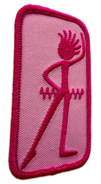 Vintage Girl Guiding Brownie Sprite Six Emblem Embroidered Patch (1.6" W x 3" H) - Pink Variation-Left Side