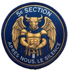 Printed Patch with Lock Stitched Border - 5e SECTION (Winged Minotaur Design)-Front Side