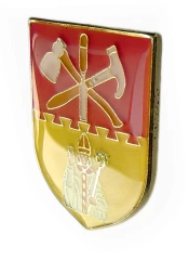 The Incorporation of Wrights (Glasgow) Official Crest Enamel Lapel Pin (0.8" W x 1" H)-Right Side