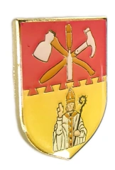 The Incorporation of Wrights (Glasgow) Official Crest Enamel Lapel Pin (0.8" W x 1" H)-Left Side