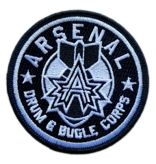 Arsenal Drum & Bugle Corps Official Logo Embroidered Patch (3" W x 3" H)-Front Side