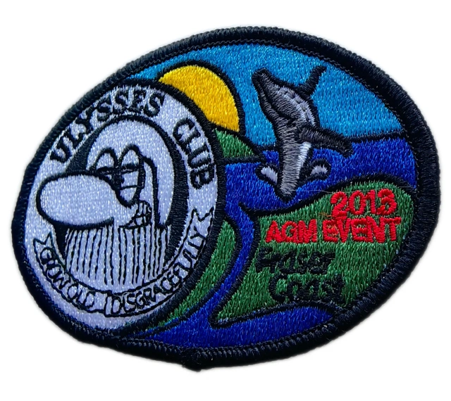 Ulysses Club 2013 AGM Kings Coast "Grow Old Disgracefully" Embroidered Patch (3.8" W x 2.5" H)-Right Side