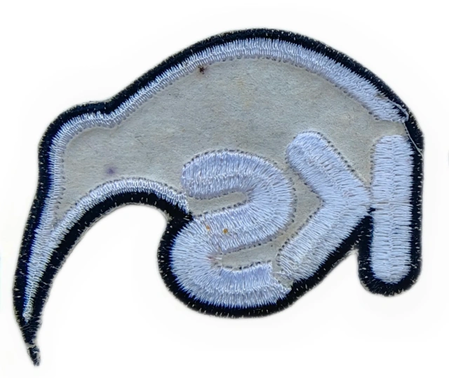 Black & White Custom "KS" Initials Embroidered Patch (2.45" W x 2.2" H)-Back Side