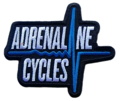 Adrenaline Cycles Off-Road Parts & Accessories Business Logo Embroidered Patch (3.75" W x 3.2" H)-Front Side