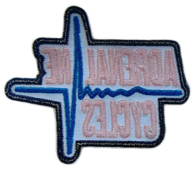 Adrenaline Cycles Off-Road Parts & Accessories Business Logo Embroidered Patch (3.75" W x 3.2" H)-Back Side