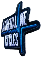 Adrenaline Cycles Off-Road Parts & Accessories Business Logo Embroidered Patch (3.75" W x 3.2" H)-Right Side