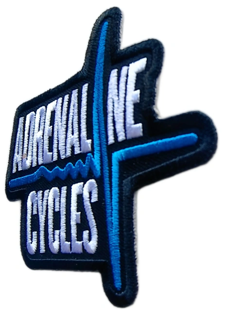 Adrenaline Cycles Off-Road Parts & Accessories Business Logo Embroidered Patch (3.75" W x 3.2" H)-Right Side