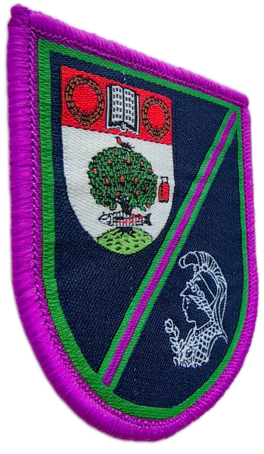 GHK (Glasgow High Kelvinside) Sports Club Woven Patch (2.25" x 2.7", Iron-On)-Left Side