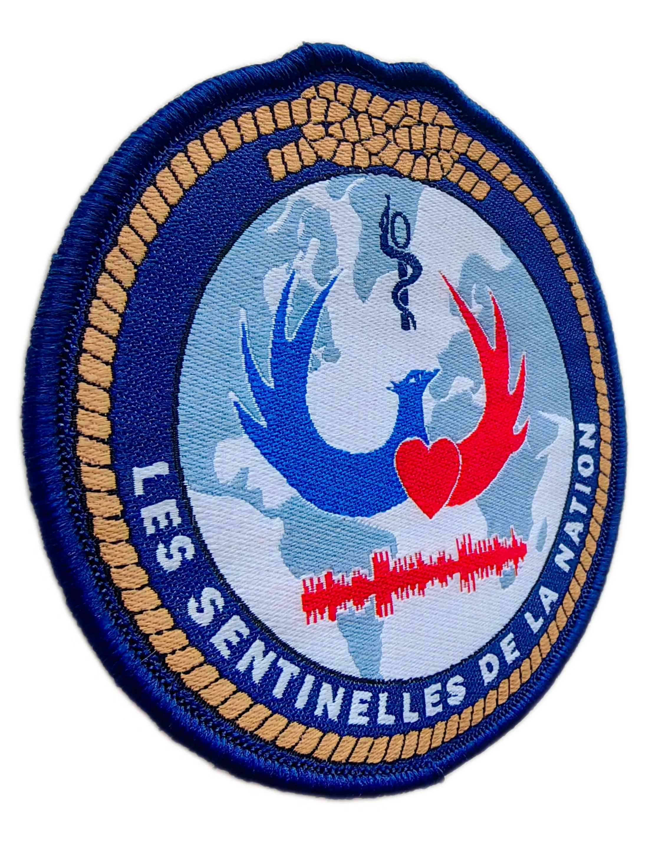 "Les Sentinelles de la Nation" Association Morale Patch (3.1" x 3.3", Hook Velcro)-Left Side
