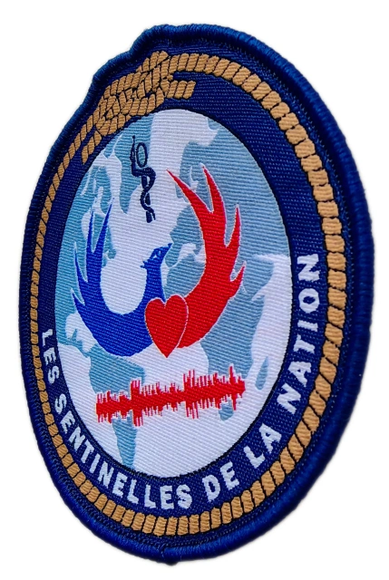 "Les Sentinelles de la Nation" Association Morale Patch (3.1" x 3.3", Hook Velcro)-Right Side