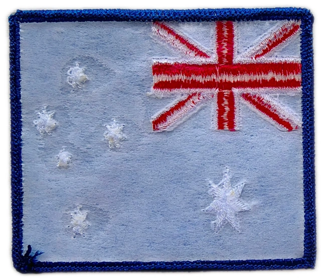 Australian National Flag Embroidered Patch (2.8" x 2.4", Iron-On)-Back Side