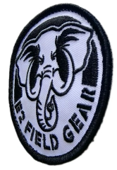 E2 Field Gear Elephant Logo Embroidered Morale Patch (3.15" x 3.15", Hook Velcro)-Right Side