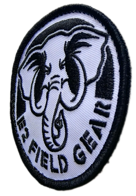E2 Field Gear Elephant Logo Embroidered Morale Patch (3.15" x 3.15", Hook Velcro)-Right Side