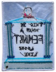 "This Is What A Feminist Looks Like" Slogan Embroidered Patch (3" x 4")-Back Side