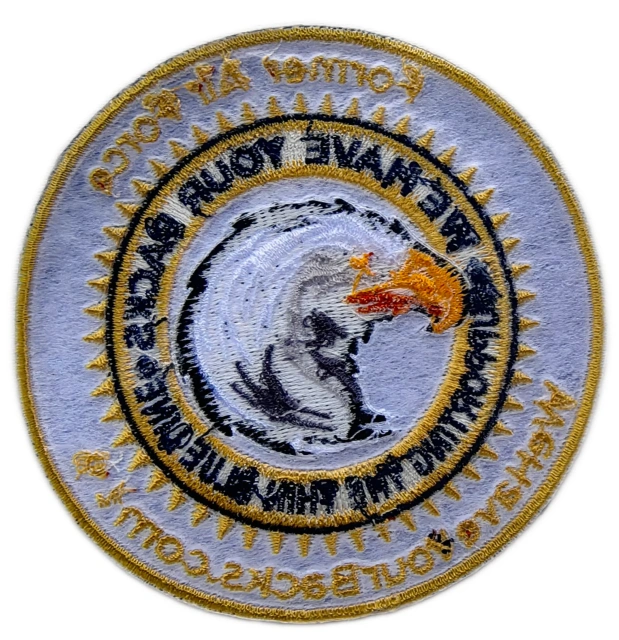 "We Have Your Backs" Former Air Force Supporting Thin Blue Line Patch (3.4" x 3.4")-Back Side