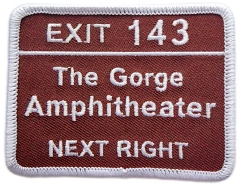 The Gorge Amphitheater Exit 143 Highway Sign Embroidered Patch-Front Side
