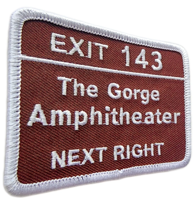 The Gorge Amphitheater Exit 143 Highway Sign Embroidered Patch-Left Side