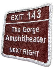 The Gorge Amphitheater Exit 143 Highway Sign Embroidered Patch-Right Side
