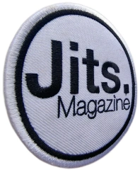 Jits Magazine Official Logo Embroidered Patch (3.5" x 3.5", Iron-On)-Left Side