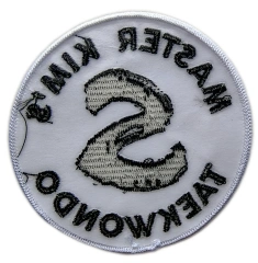 Master Kim's Scarsdale Taekwondo (STKD) Logo Embroidered Patch (3.5" x 3.5")-Back Side
