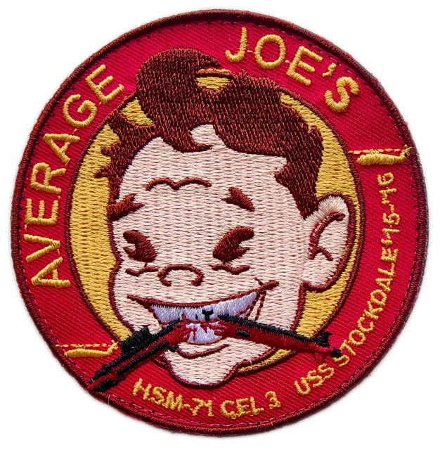 US Navy HSM-71 CEL 3 "Average Joe's" USS Stockdale 2015–2016 Deployment Patch (3.45" x 3.45", Hook Velcro)-Front Side