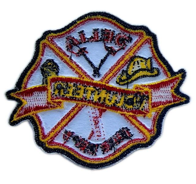 Delia Volunteer Fire Dept Embroidered Patch (3" W × 2.6" H)-Back Side