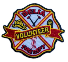 Delia Volunteer Fire Dept Embroidered Patch (3" W × 2.6" H)-Front Side