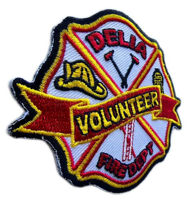 Delia Volunteer Fire Dept Embroidered Patch (3" W × 2.6" H)-Left Side
