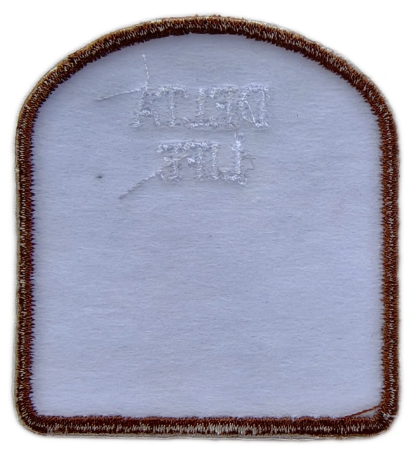 Delta "Delta Life" Whitetail Deer Hunting Patch (2.35" x 2.5", Iron-On)-Back Side